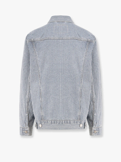 Relaxed striped cotton jacket thumbnail