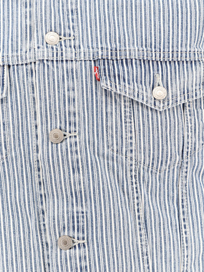 Relaxed striped cotton jacket thumbnail