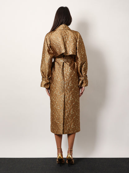 Salsa oversize jacquard fabric trench with mosaic effect thumbnail
