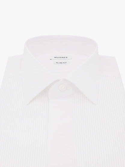 Slim fit cotton shirt with plastron thumbnail
