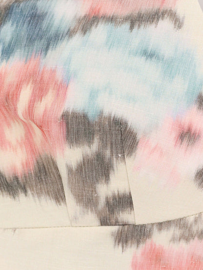 Linen blend top with floral print thumbnail