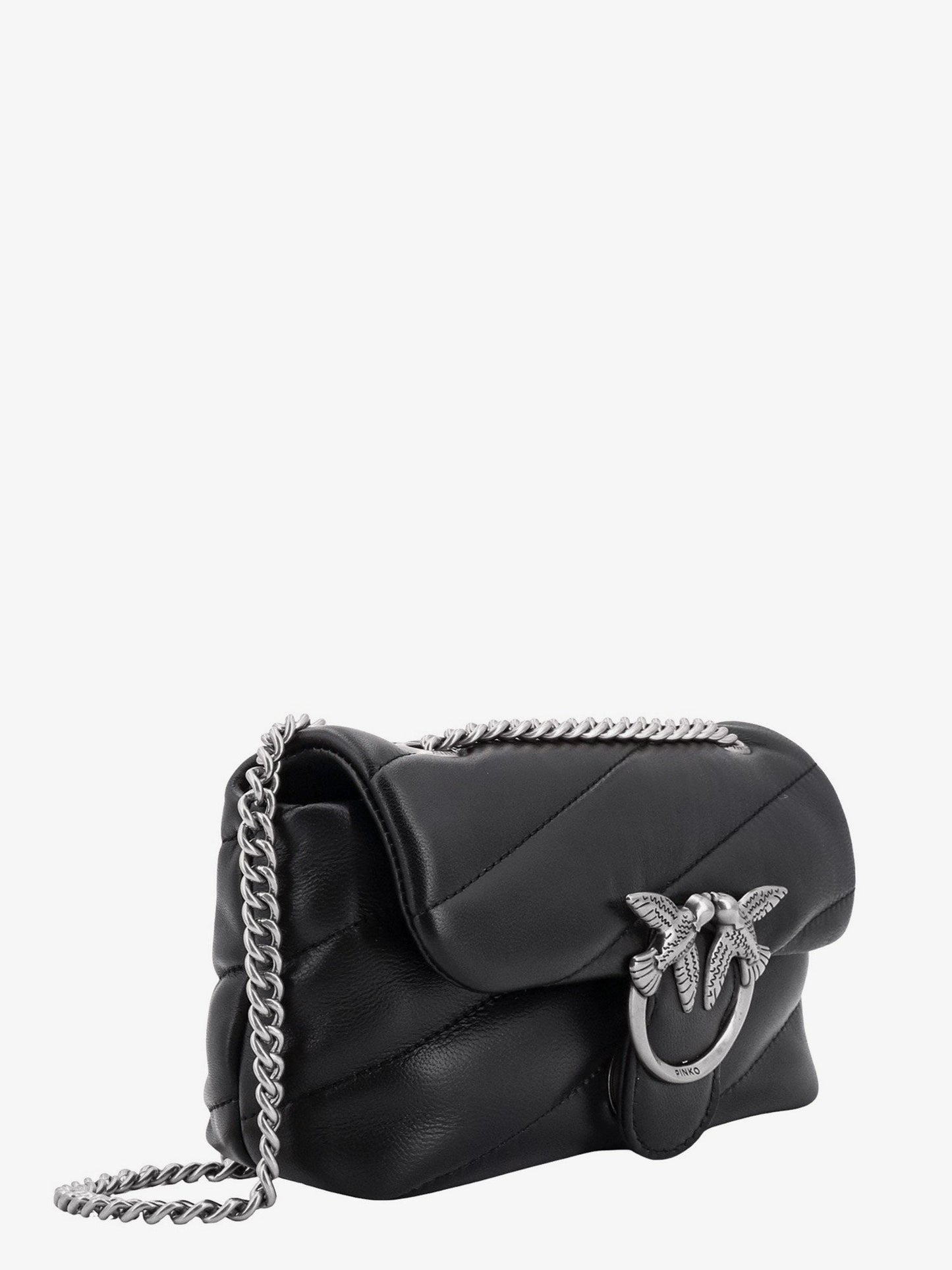 Borsa a tracolla in pelle matelassé con iconica fibbia love birds