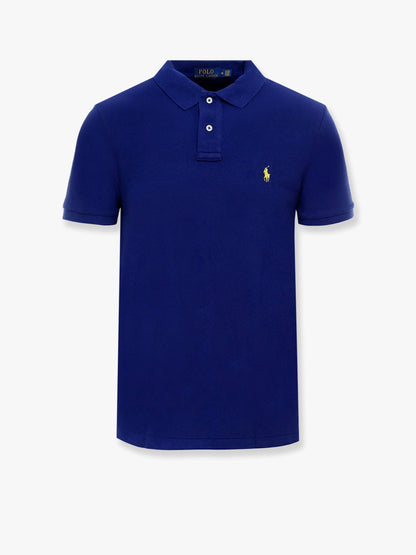 Maglia polo in cotone con logo ricamato thumbnail