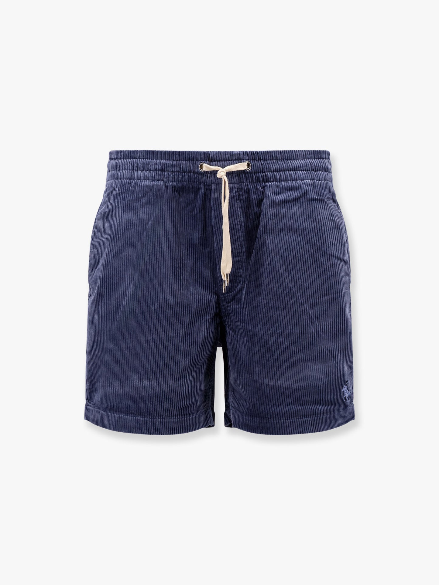 Corduroy bermuda shorts with logo embroidery