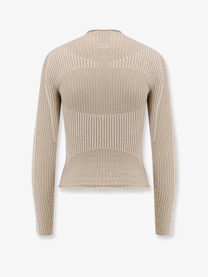 Wavy stretch cotton blend top thumbnail