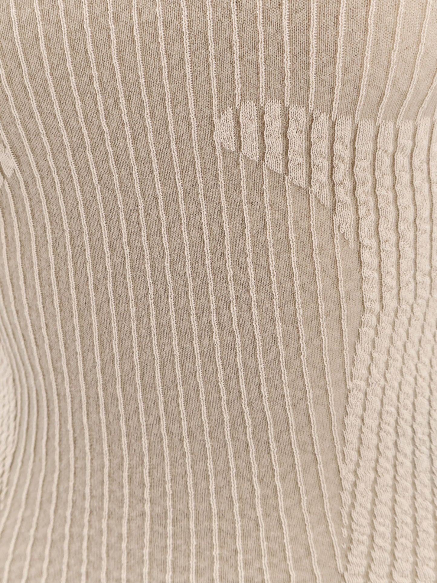 Wavy stretch cotton blend top