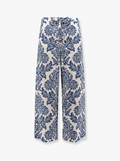 Merano cotton trouser with floral print thumbnail