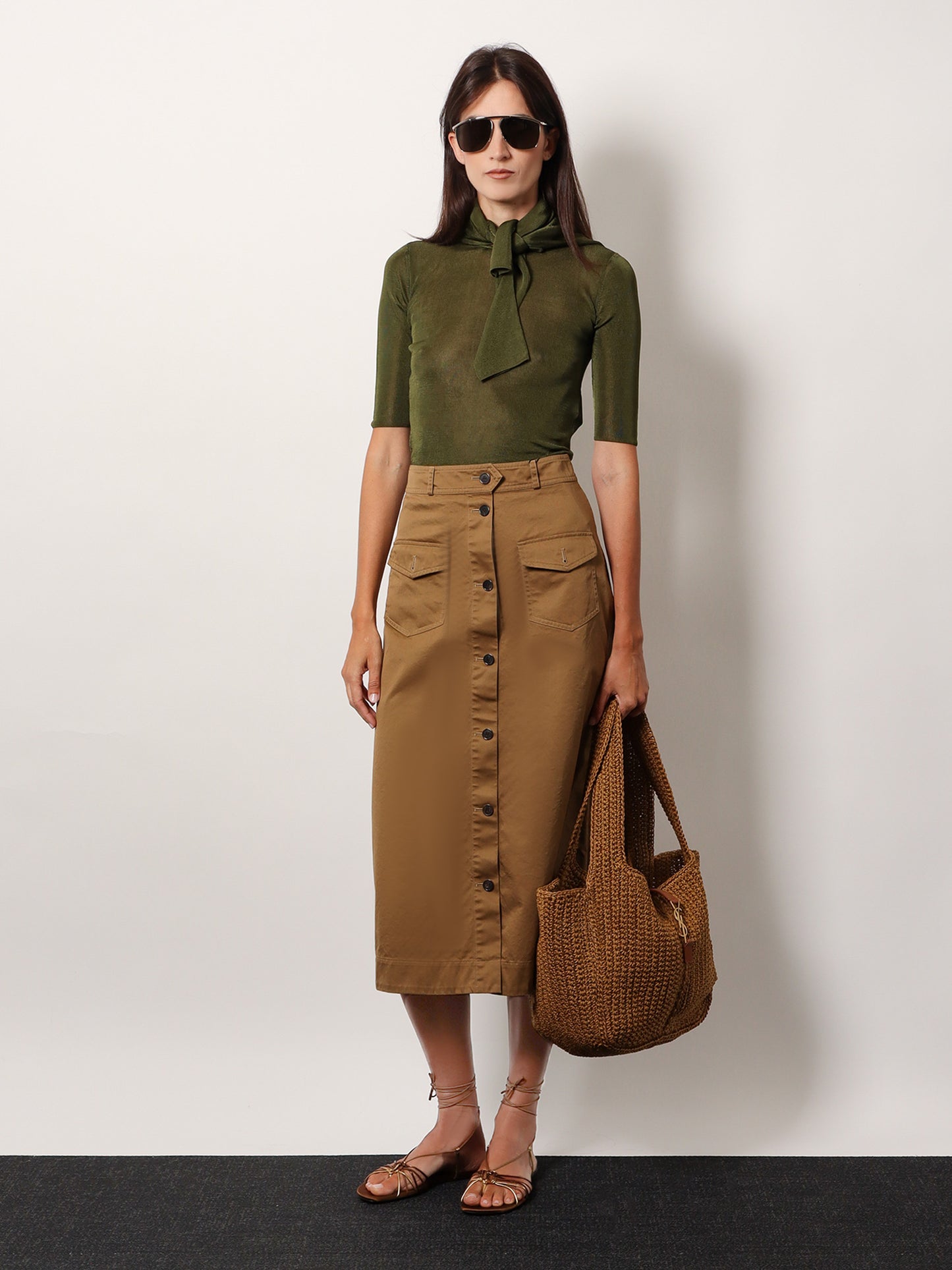 Semi-sheer certified viscose knitted top