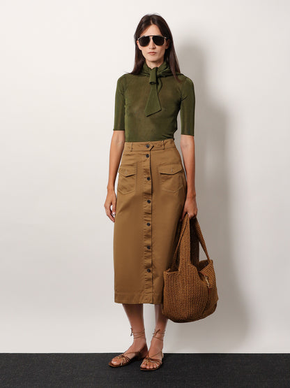 Semi-sheer certified viscose knitted top thumbnail