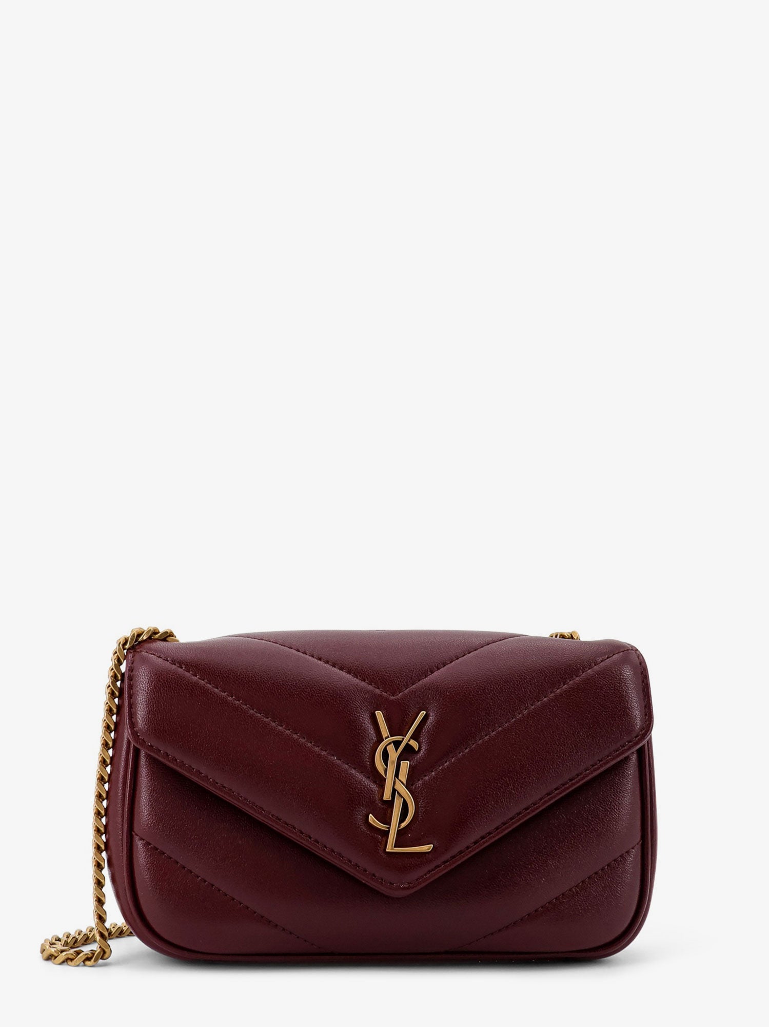 Saint Laurent Loulou Mini Leather Shoulder Bag With Chevron