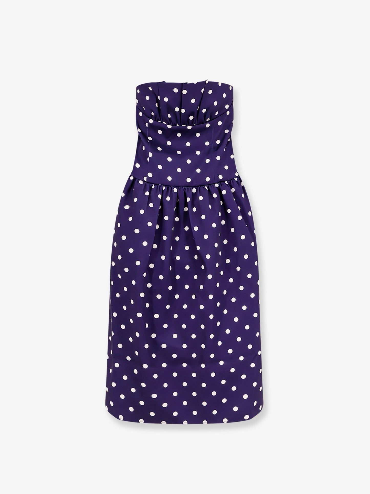 Satin dotted midi dress