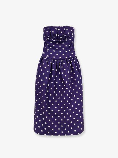 Satin dotted midi dress thumbnail