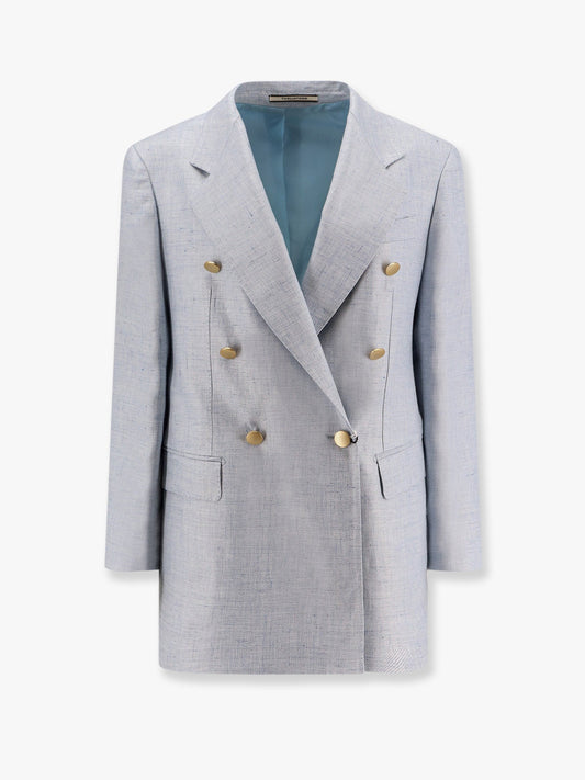 Loreley double-breasted linen blend blazer