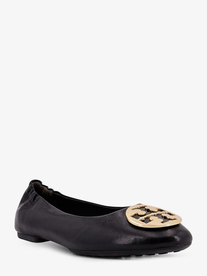 Leather ballerinas with metal logo on the front thumbnail