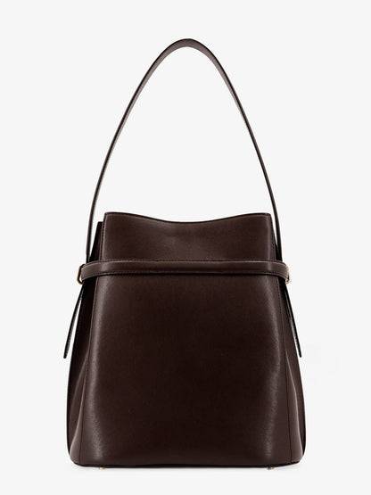 Leather bucket bag with frontal strap thumbnail
