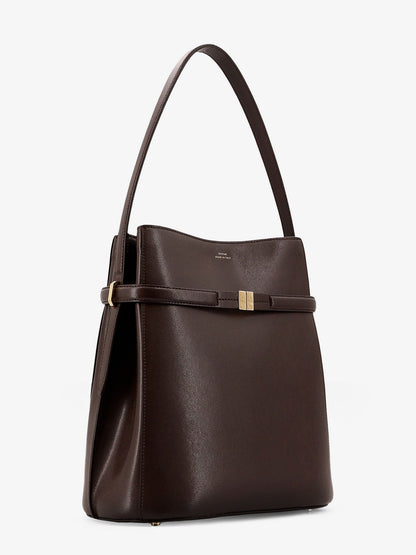Leather bucket bag with frontal strap thumbnail
