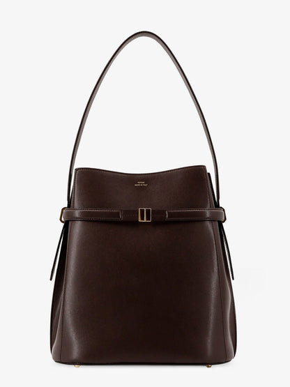 Leather bucket bag with frontal strap thumbnail