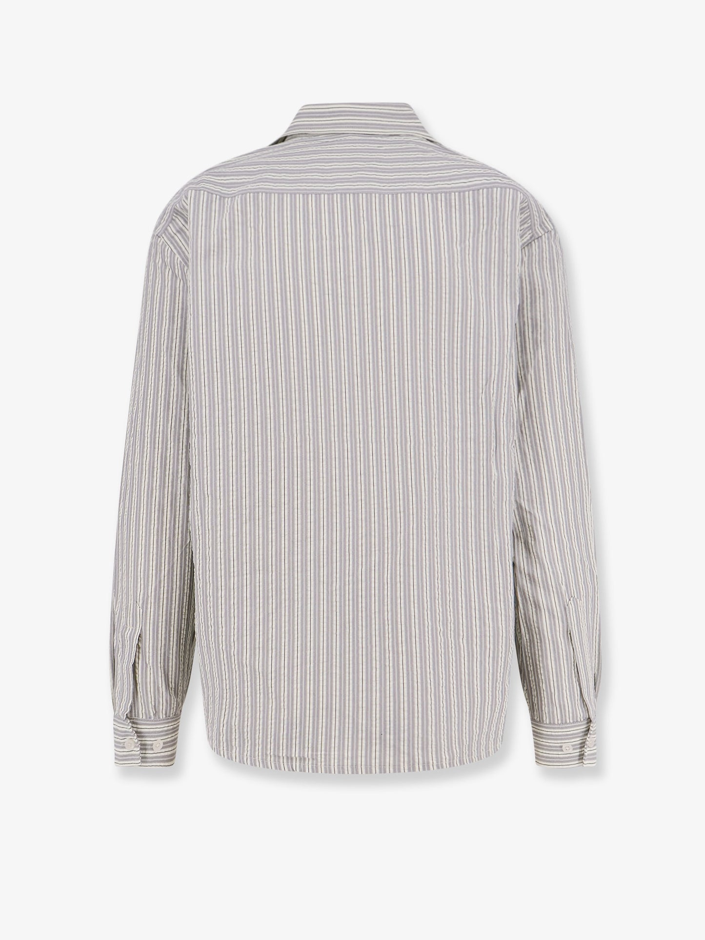 Striped cotton blend shirt