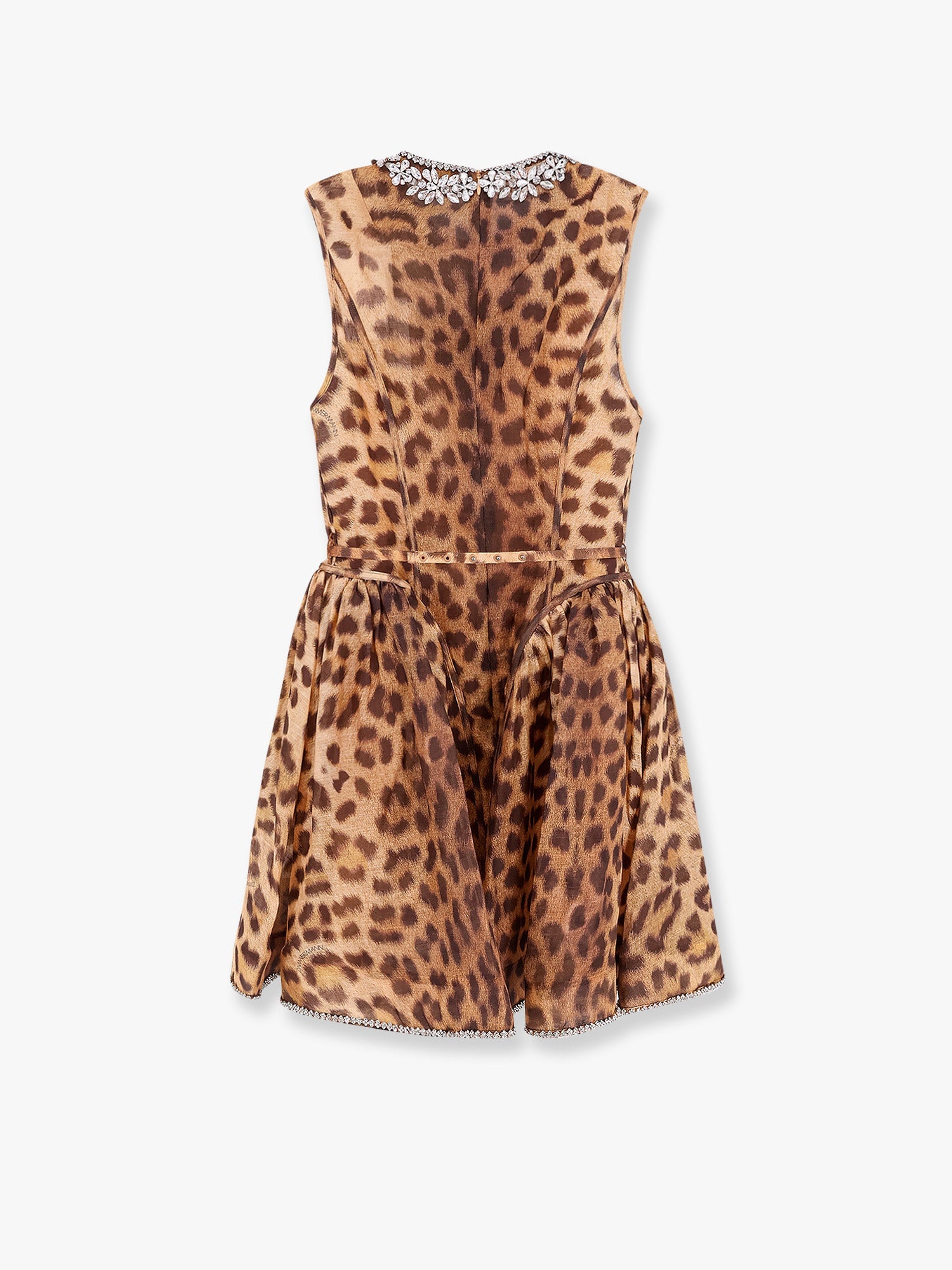 Linen and silk mini dress with animalier print ZIMMERMANN Linen and silk mini dress with animalier print ZIMMERMANN