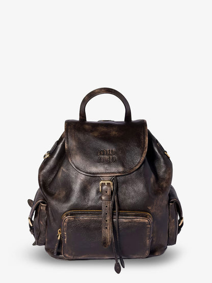 Leather backpack with a vintage effect thumbnail
