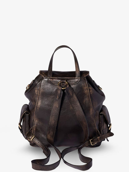 Leather backpack with a vintage effect thumbnail