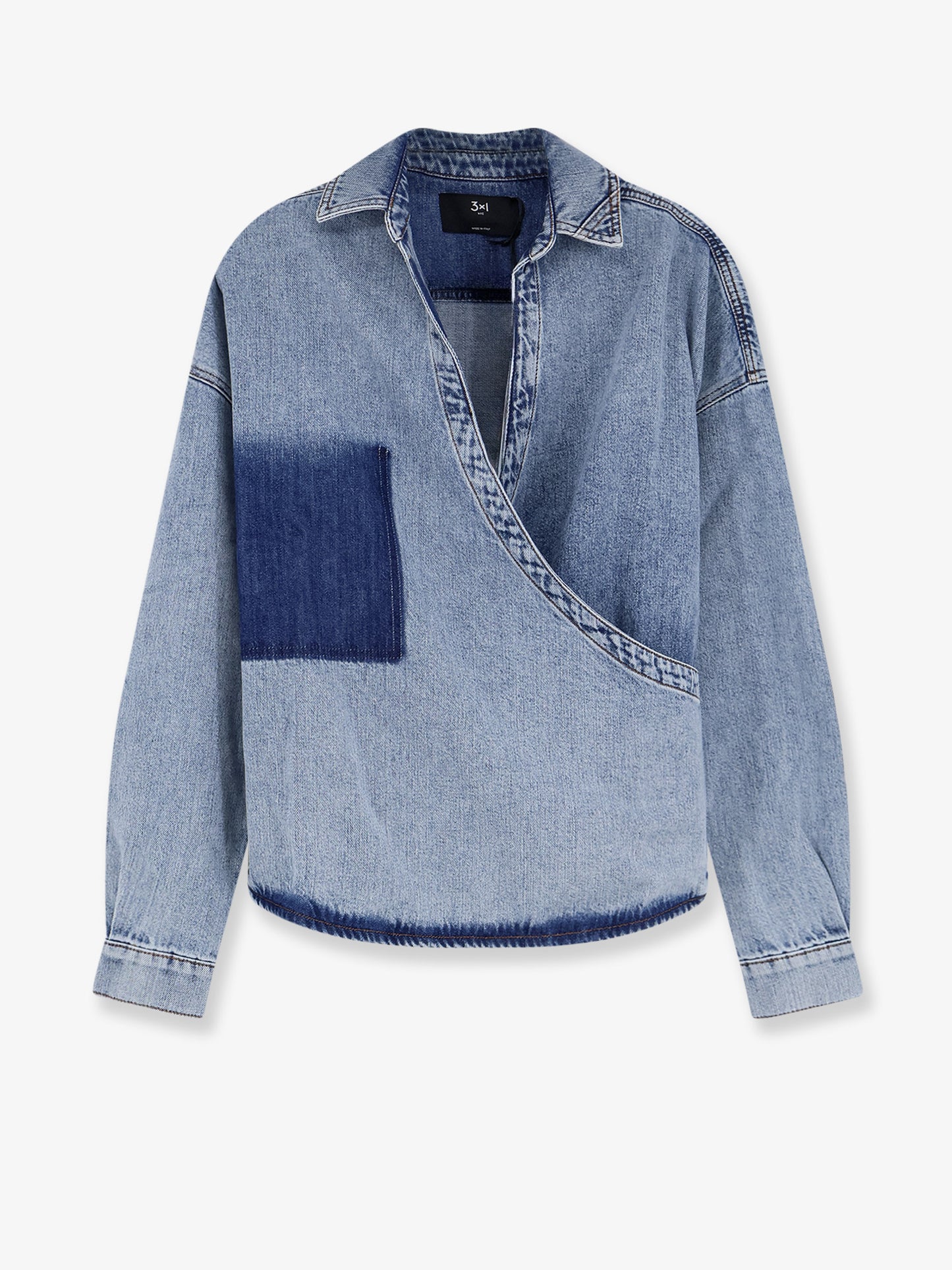 Camicia in cotone con effetto washed-out