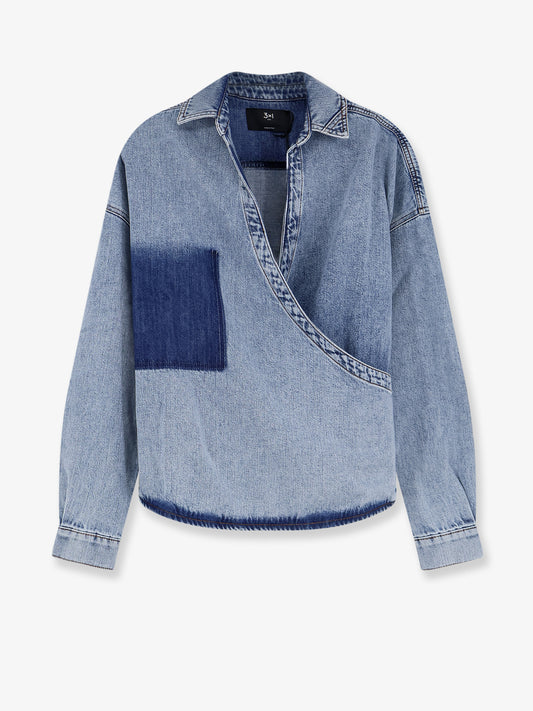 Camicia in cotone con effetto washed-out