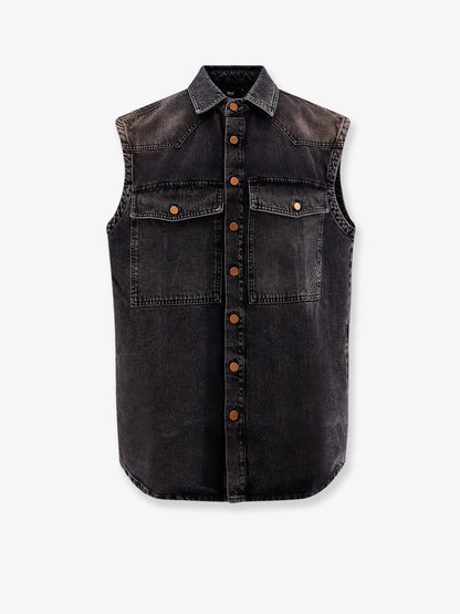 Black denim oversize shirt thumbnail