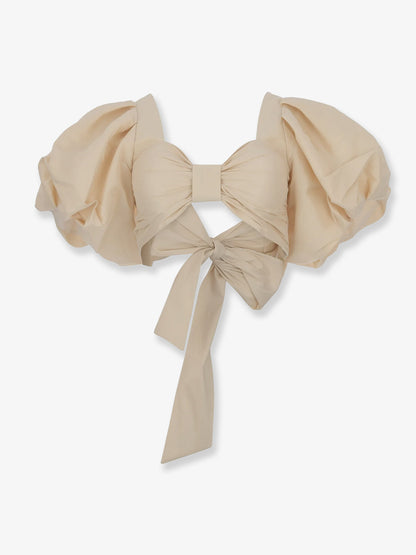Cropped shantung effect fabric top thumbnail