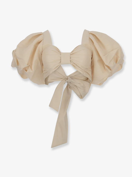 Cropped shantung effect fabric top