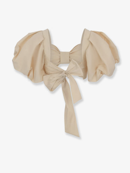 Cropped shantung effect fabric top thumbnail