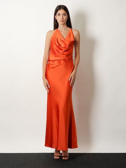 Satin long dress thumbnail