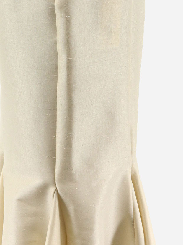 Shantung long skirt