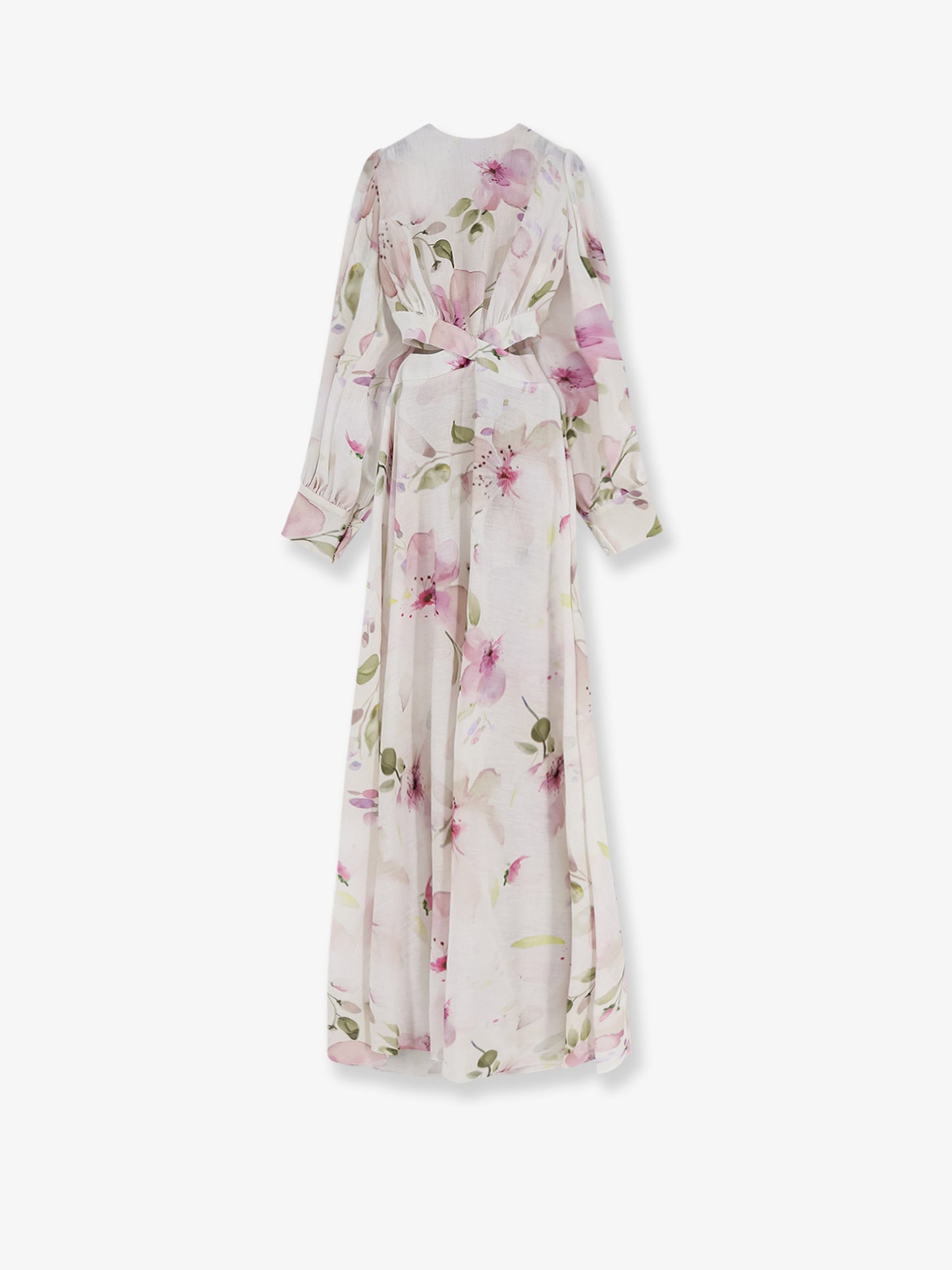 Vestito lungo in misto lino e cotone