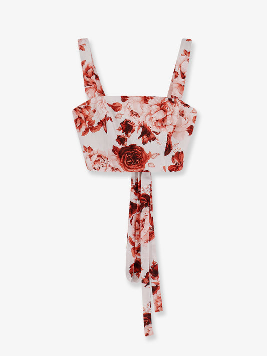 Cotton and linen blend top