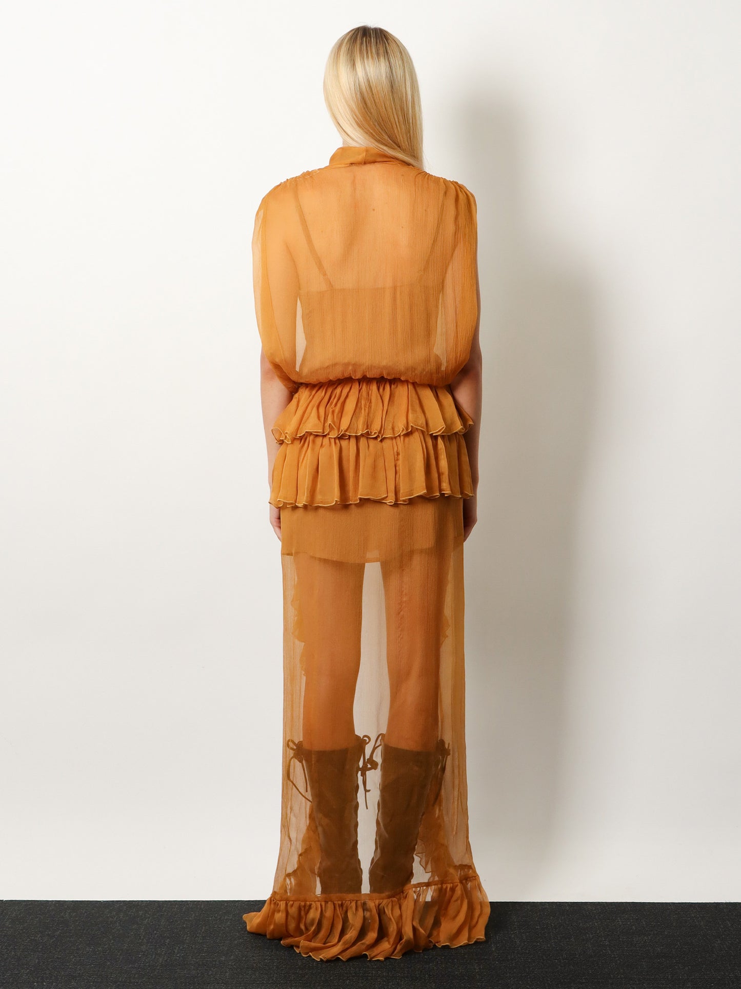 Asymmetric voile dress