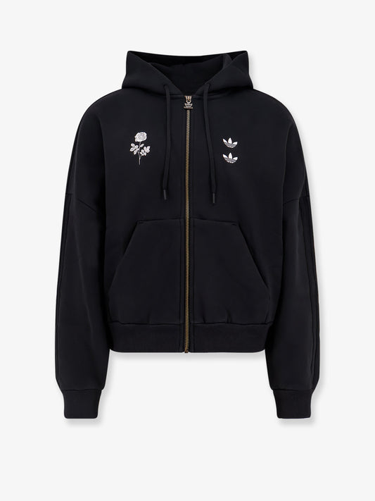 Cotton blend sweatshirt with embroidered logo on the front