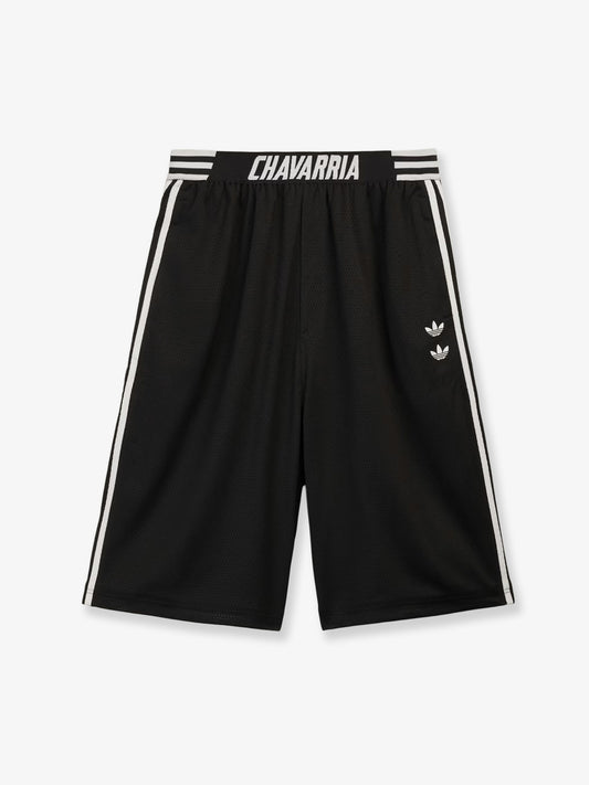 Recycled nylon Bermuda shorts with printed logo on the front