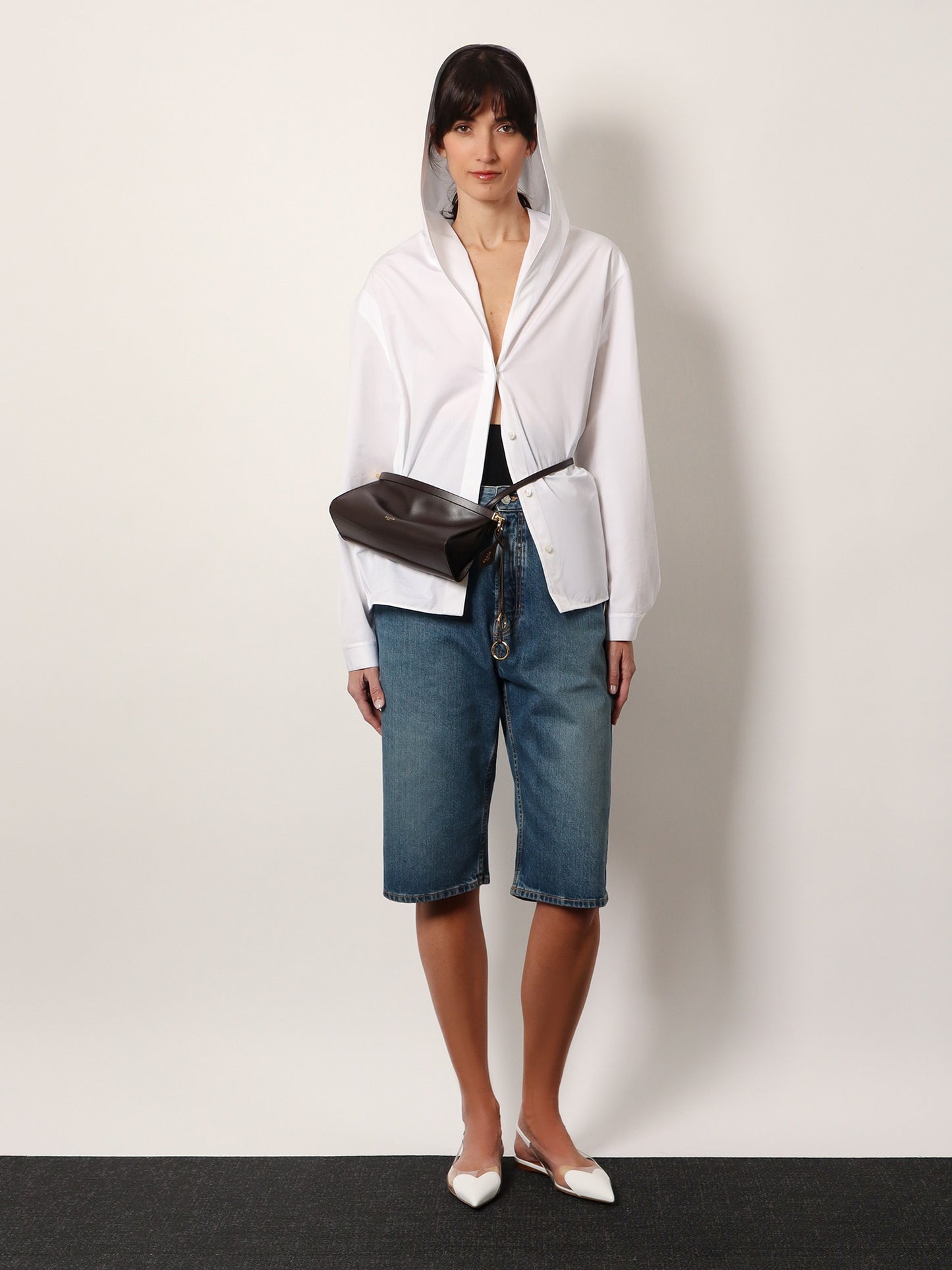 Borsa a tracolla Le Click East West Small in pelle