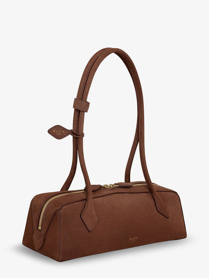 Borsa a spalla Teckel Medium in suede thumbnail