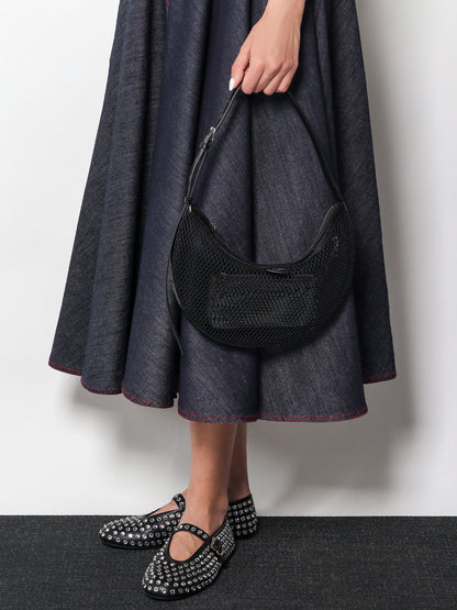 Leather ballet flats with rhinestones thumbnail