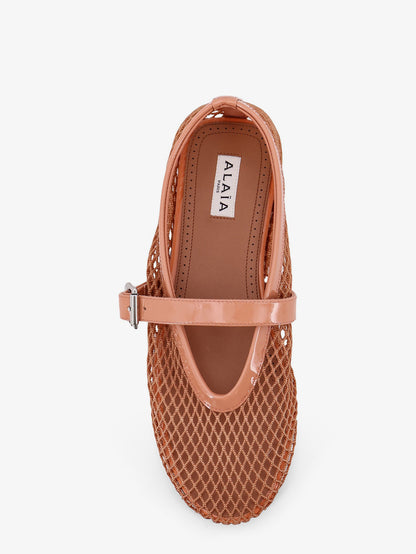 Fishnet ballet flats with leather profiles thumbnail