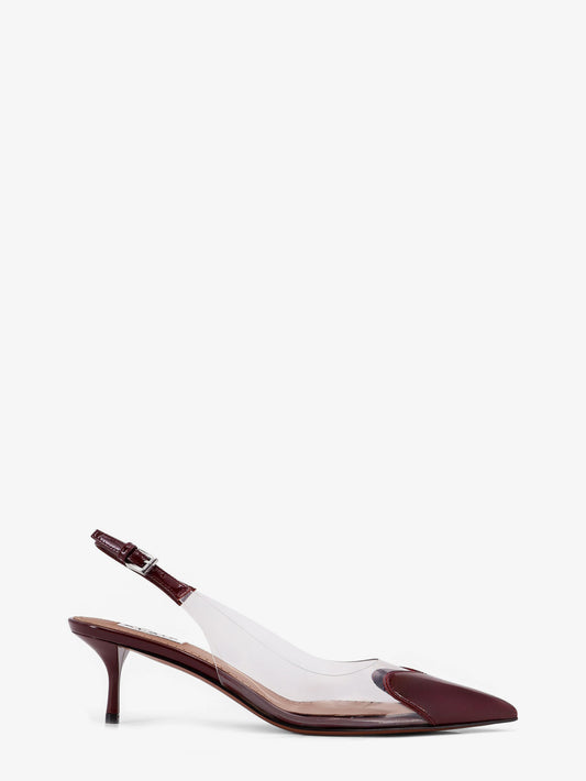 Le Coeur PVC and leather slingback décolleté