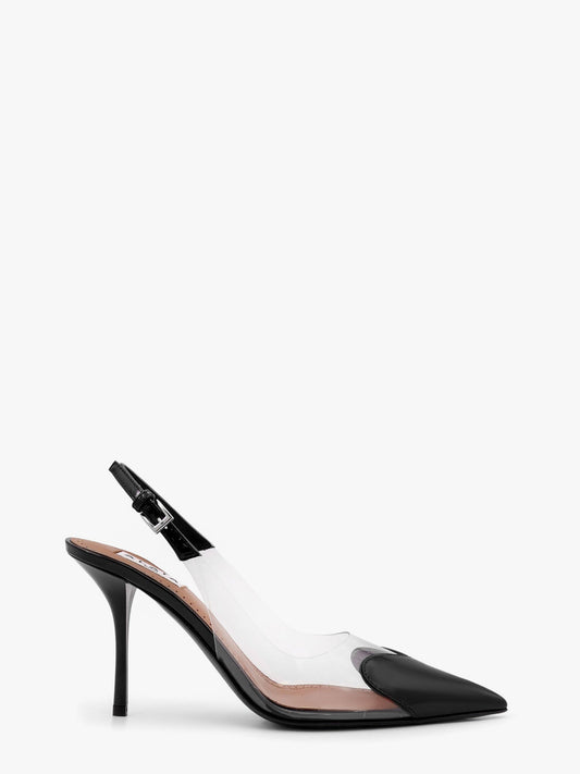 Le Coeur PVC and leather slingback décolleté