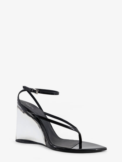Leather sandals with plexiglass heels thumbnail