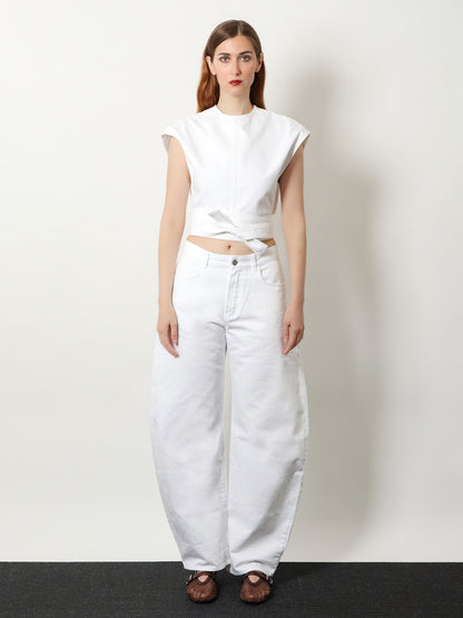Cotton crop fit Belted top thumbnail