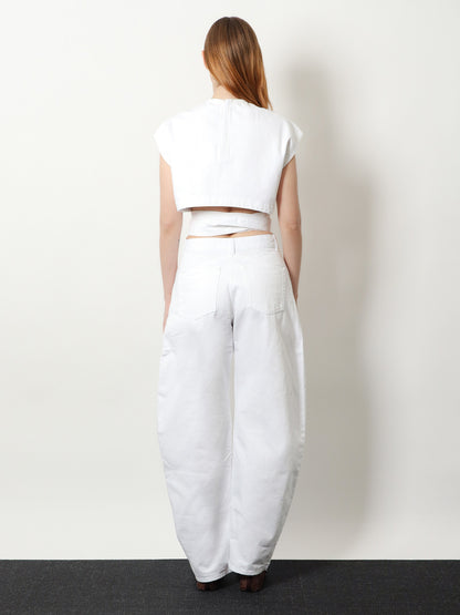 Cotton crop fit Belted top thumbnail
