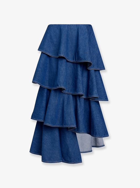 Spiral denim skirt