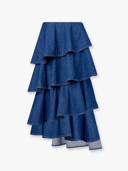 Spiral denim skirt thumbnail