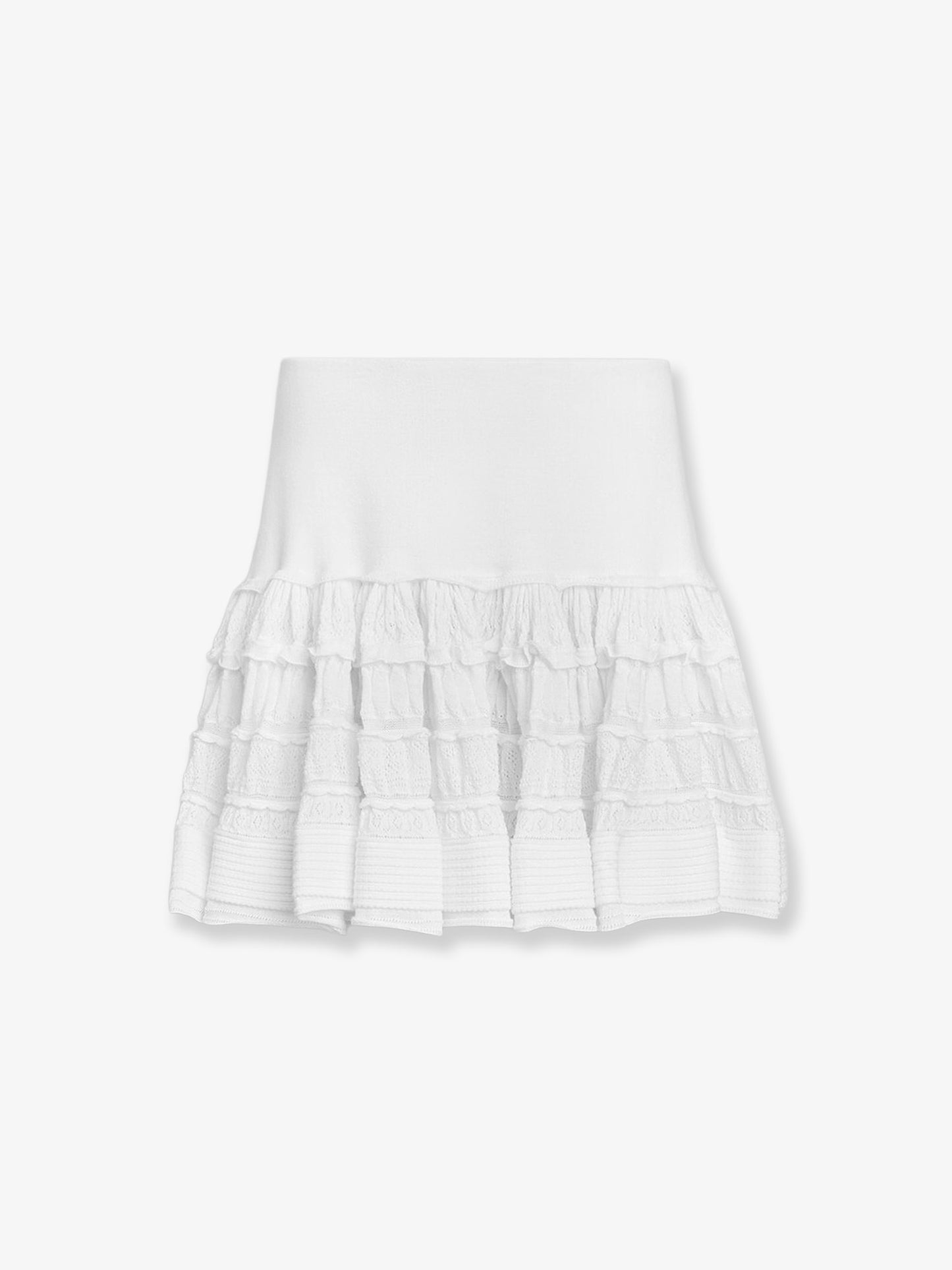 Ruffle virgin wool skirt